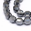 Natural Terahertz Stone Beads Strands G-O201C-03-3