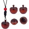 Rosewood Apple Box Jewelry Pendants WOOD-WH0027-64-1