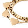 Heart Beaded Double Chains Layered Multi-strand Bracelet STAS-D184-11G-2