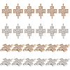 CHGCRAFT 48Pcs 2 Colors Alloy Crystal Rhinestone Connector Charms FIND-CA0005-43-1