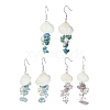 3Pair 3 Style Natural & Synthetic Mixed Gemstone & Shell Dangle Earrings EJEW-TA00280-1