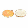 Light Gold Alloy Enamel Pendants X-ENAM-S126-128-3