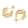 Brass Pave Clear Cubic Zirconia Stud Earrings EJEW-U005-05G-2