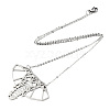 Non-Tarnish 201 Stainless Steel Origami Pendant Necklaces NJEW-T009-JN091-1-40-2