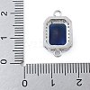 Rack Plating Brass Micro Pave Clear Cubic Zirconia Rectangle Connector Charms KK-A234-028P-02-3