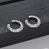 Brass Micro Pave Clear Cubic Zirconia Cuff Earrings X-EJEW-I249-14P-2