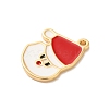 Christmas Brass Enamel Pendants KK-P278-01B-G-2