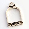 Rack Plating Alloy Open Back Bezel Pendants PALLOY-S047-17E-FF-2