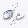 Abalone Shell/Paua Shell Dangle Earrings X-EJEW-P148-04-2