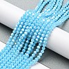 Opaque Solid Color Electroplate Glass Beads Strands EGLA-A039-P4mm-A12-4