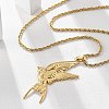 304 Stainless Steel Dove Bird Pendant Necklaces for Men NJEW-Q036-01G-4