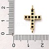 Brass Pave Black Cubic Zirconia Connctor Charms KK-M101-02H-G-3