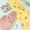   48Pcs 12 Colors Alloy Enamel Connector Charms ENAM-PH0002-23-6