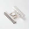 9 Strands Alloy and Brass Fold Over Clasps PALLOY-N0112-04P-2