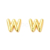 Brass Hollow Out Initial Letter Stud Earrings for Women EJEW-A044-01G-W-1