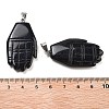 Natural Obsidian Carved Pendants G-K369-01P-07-3