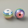 Electroplated Opaque Stripe Resin European Beads RESI-CJC0019-34-2