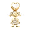 Real 18K Gold Plated Brass Micro Pave Cubic Zirconia Pendants KK-L209-100G-02-1