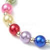 Acrylic Pearl Round Beaded Stretch Bracelets BJEW-JB11424-5