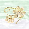 Flower Alloy Arm Cuff Bangles for Girl Women LS-AJEW-A063-01A-G-5