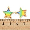 Rack Plating Brass Pave Rainbow Color Resin Connector Charms KK-M290-03A-G-3