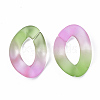 Spray Painted Two Tone Transparent Acrylic Linking Rings OACR-S036-001B-N-3