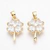 Brass Cubic Zirconia Pendants KK-R015-112G-1