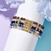 4mm Round Natural Mixed Stone & Non-magnetic Synthetic Hematite Beaded Stretch Bracelets BJEW-JB10682-2