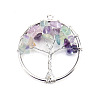 Natural Fluorite Tree fo Life Pendants WG82707-21-1