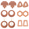 CHGCRAFT 10Pcs 5 Styles Autumn Theme Wood Pendants WOOD-CA0001-53-1