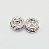 Rack Plating Rondelle Brass Grade A Rhinestone Spacer Beads X-RB-D300-S-2