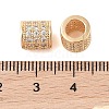 Brass Micro Pave Clear Cubic Zirconia European Beads KK-B100-013G-3