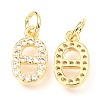 Brass Micro Pave Cubic Zirconia Charms ZIRC-O037-12G-2