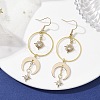 Brass with Cubic Zirconia Dangle Earrings EJEW-TA00406-3