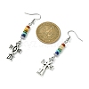 Alloy Enamel Cross Dangle Earrings EJEW-JE05561-3