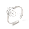 Non-Tarnish 304 Stainless Steel Cuff Rings LS-RJEW-E063-34P-1