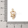 Brass Pave Clear Cubic Zirconia Flower Ring Links Connector Charms KK-C062-044G-01-3