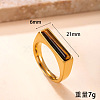 304 Stainless Steel & Natural Tiger Eye Finger Rings WG525D6-03-1