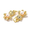 Rack Plating Brass & Cubic Zirconia Pendants KK-G459-07G-2