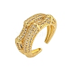 Rack Plating Brass Micro Pave Cubic Zirconia Finger Rings RJEW-C111-02G-1