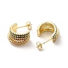 Brass Micro Pave Colorful Cubic Zirconia Stud Earrings EJEW-P254-01G-2