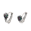 Halloween Heart 925 Sterling Silver Cubic Zirconia Hoop Earrings EJEW-P327-02AS-2