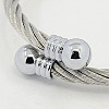 Trendy Men 304 Stainless Steel Torque Bangles BJEW-L087-01-2