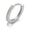 Rack Plating Brass Micro Pave Cubic Zirconia Hoop Earrings Findings KK-K392-33P-1