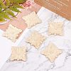Natural Solid Wood Carved Onlay Applique Craft WOOD-FH0001-35-6