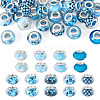 30Pcs Printed Transparent Resin European Beads RESI-TADJ0001-03F-1