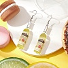 Wine Bottle Resin Dangle Earrings EJEW-JE05878-01-2