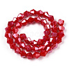 Opaque Solid Color Electroplate Glass Beads Strands EGLA-A039-P6mm-A02-3
