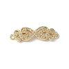 Brass Micro Pave Clear Cubic Zirconia Connector Charms KK-Q044-01D-G-1