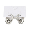 304 Stainless Steel Clear Cubic Zirconia Hoop Earrings EJEW-P343-01P-2